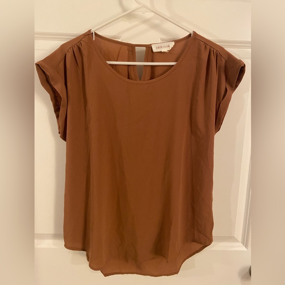 Medium Pink Rose rustic colored blouse